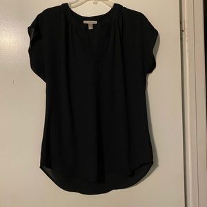 Black V-Neck Blouse